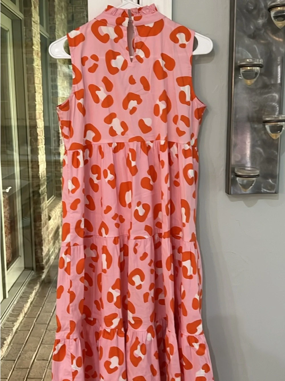 Pink and Orange Midi Dress by Sheridan French with beading detail - Size XS - Picture 3 of 3